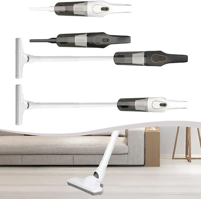 Cordless Vacuum Cleaner with Powerful Suction Motor Lightweight Design USB Charging for Multi for Surface Floor Carpet Dust Deep Clean(A-Black)