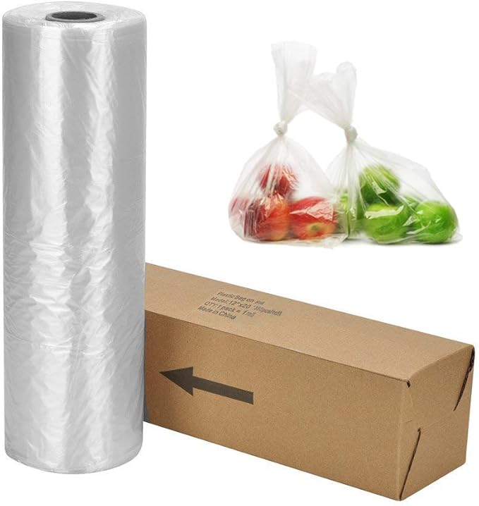 RBHK 16 X 20 Plastic Produce Bags on a Roll Food Storage Clear Bags Trash Bags One Roll 350 Bags