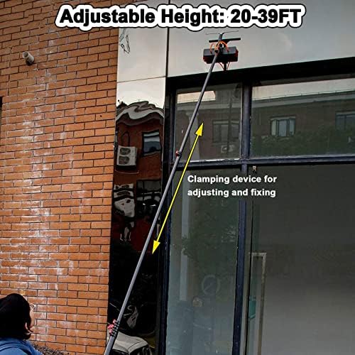 Glass Cleaning Brush Home Water Fed Telescopic Pole Kit Solar Panel Brush Rotating for Photovoltaic PanelWater Fed Pole Kit Telescopic Window Cleaning Pole Water Fed Brush Kit with Squeege