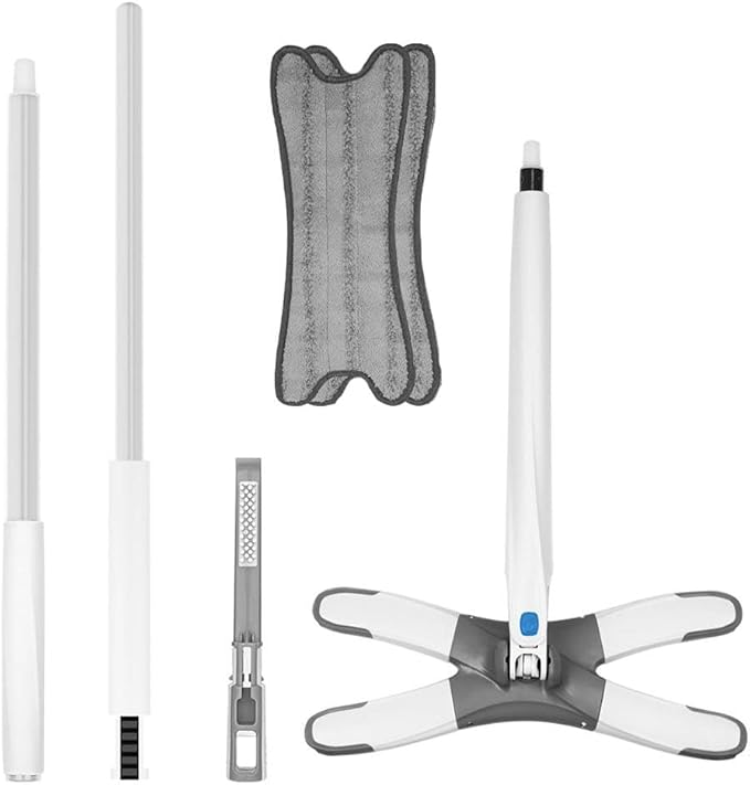Generic Microfiber Dust Mop for Hardwood Floors X Type 360 Degree Rotation Microfiber Type Flat Mop Household Floor Tools Lazy Fellow