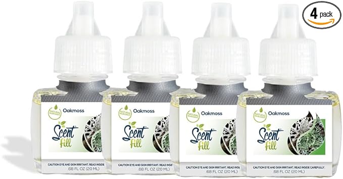 Scent Fill Oakmoss Plug in Air Freshener 4 Scented Oil Refills
