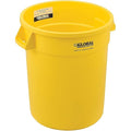 Global Industrial Commercial Round Trash Can 20 Gallon Capacity Plastic Garbage Can Indoor and Outdoor Utility Trash Can Yellow 19 W x 22-1/2H No Lid