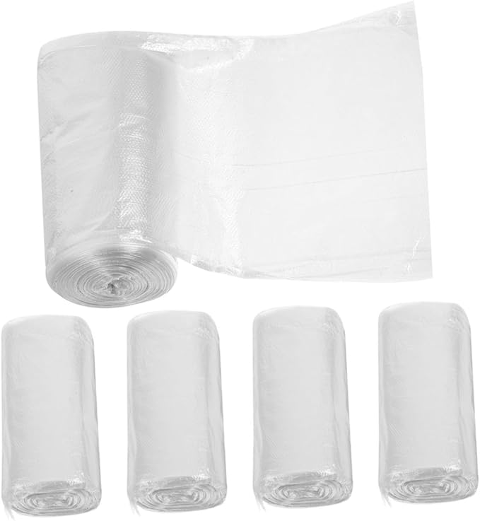 Thickened Flat Trash Bags 300pcs (45x50cm) White Garbage Liners for Home Office Bathroom Small Wastebasket Bags
