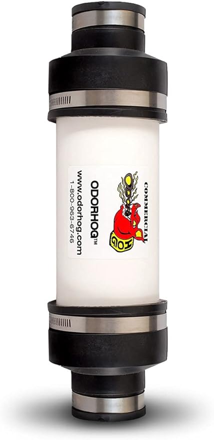 OdorHog Vent Stack Pipe Filter PVC Inline Model - Removes Outdoor Septic and Sewer Odor Problems (1.5-inch)