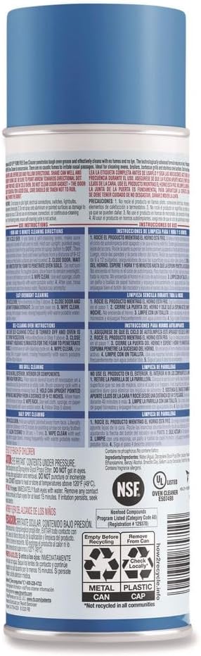 Fume Free Max Oven Cleaner Foam Lemon 24 Oz Aerosol Spray 6/carton