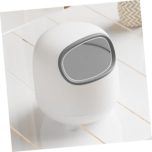 Creative Cartoon Desktop Trash Can Wastebasket Lid for Office Kitchen and Bedroom Cute and Lightweight Garbage Bin for Tabletop Use