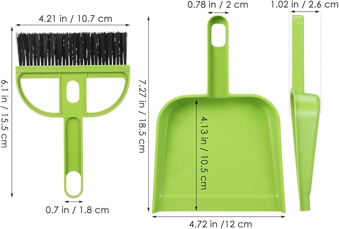 Healifty 18 Pack Mini Dust Pan and Brush Set Small Broom and Dustpan with Handle for Pets Kids Desk Home Camping Hand Cleaning Supplies