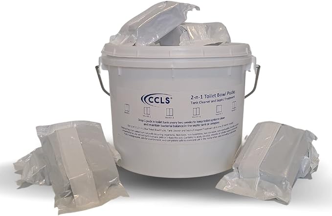 2-n-1 Blue Toilet Bowl Tablets Tank Cleaner and Septic/Cess Pool Treatment all-in-one (6 Month Supply)