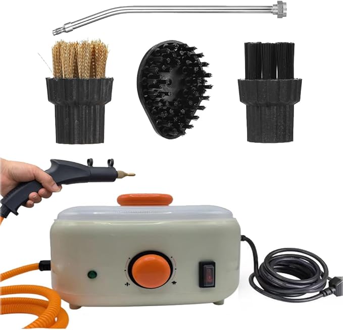 Handheld Steam Cleaner 2500w High-Pressure Steam 1500ml Large Water Tank 6 Adjustable Steam Levels Multi-Scene Cleaning Brush Head (Green)