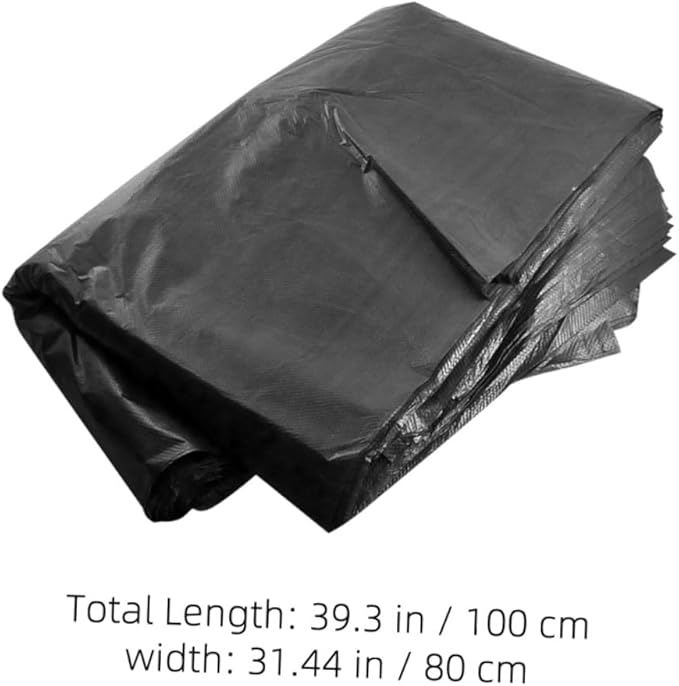 Alipis Heavy Duty Large Trash Bags 50pcs 80x100cm Black Garbage Bags for Commercial Outdoor Gardening Use Suitable for 100l Bins