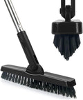CELOX Tile Grout Brush with Long Handle Grout Cleaner Brush for Tile Floors for Shower Tile for Cleaning Grout Matte Black
