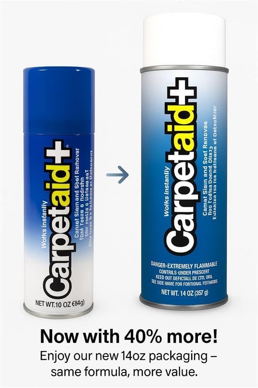 Carpet Aid Spot &amp Stain Remover Removes Oil Grease Ink Coffee Pet Urine &amp Lipstick from Carpets Rugs &amp Upholstery 10 Pk