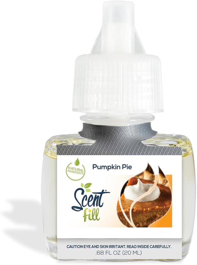 Scent Fill Pumpkin Pie Plug in Air Freshener 4 Scented Oil Refills