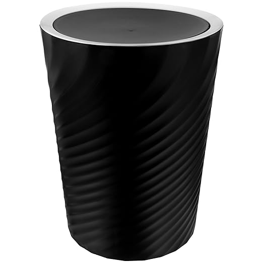 VOSAREA Small Trash Can with Lid Bathroom Kitchen Waste Bin Plastic Waste Basket Odor-Blocking Easy to Clean
