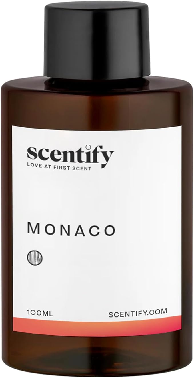 Scentify Monaco Aroma Oil Refill Scent for Oil Diffusers - Saffron Jasmine Amber Cedar Scents - Luxurious Relaxing Aromatherapy Diffuser Fragrance 100ml 3.38 oz