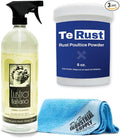 Tenax TeRust Rust Remover 8 oz - Remove Rust Stains Out of Granite and Marble - Lustro Italiano Counter top Cleaner 32oz - 16x16 Microfiber Cloth - Bundle - 3 Items