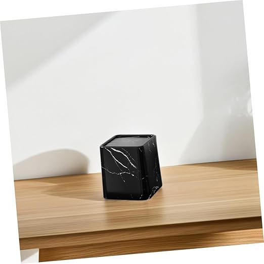 Alipis 2pcs Marble Pattern Trash Can with Swing Lid Compact Modern Bathroom Trash Bin for Bedroom Kitchen Office Home Decor Stylish Wastebasket