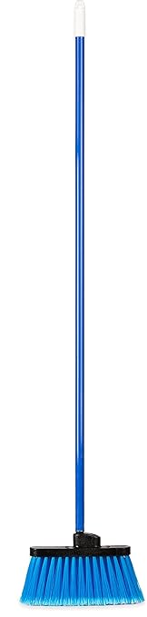 Carlisle FoodService Products 3686314 Duo-Sweep Light-Weight Flagged Industrial Lobby Broom with Metal Threaded Handle Blue 53 inch x 11 inch
