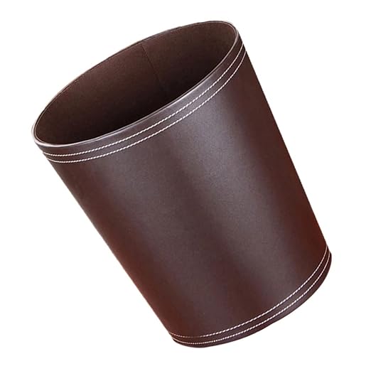 Stylish Leather Wastebasket Garbage Can for Bedroom Trash Can Simple Design