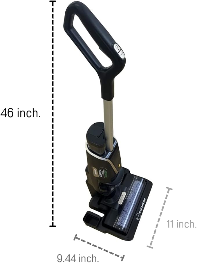 Equator Smart 3-in-1 Vacuum Sweeper Mop for Floor + Carpet Self-Cleaning Voice Prompt 8 lbs (Black)