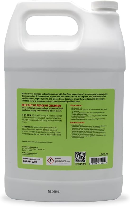 Santeen ECO-FLOW Drain Maintainer 2-Pack 1 Gallon Jugs Professional Enzyme Formula
