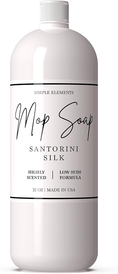Mop Soap Highly Scented Fragrance Long Lasting Luxury Floor Cleaner for Hardwood Tile Laminate &amp Stone Low Suds No Residue Formula All Mop Types Made in USA 32oz Santorini Silk Fragrance