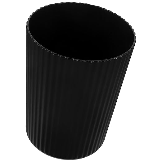 ARTIBETTER Plastic Trash Can 1.5 Gallon Medium Black Wastebasket Sturdy Kitchen Bathroom Office Bedroom Garbage Bin for Home Dormitory