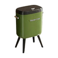 Garbage Can with Legs Dustbin High Foot 15L Large Capacity Household No Bending Wastebasket for Office Bedroom Kitchen Toilet Green