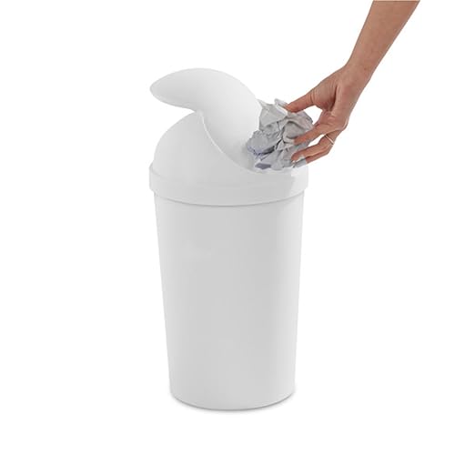 Sterilite 10838006 3 Gallon Round Swing Top Plastic Wastebasket White (12 Pack)