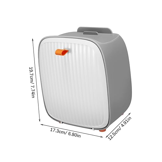 Luxshiny Compact Mini Desktop Trash Can Space-Saving Waste Basket for Vanity Office Use Removable Hidden Basket Design for Spaces and Tabletops