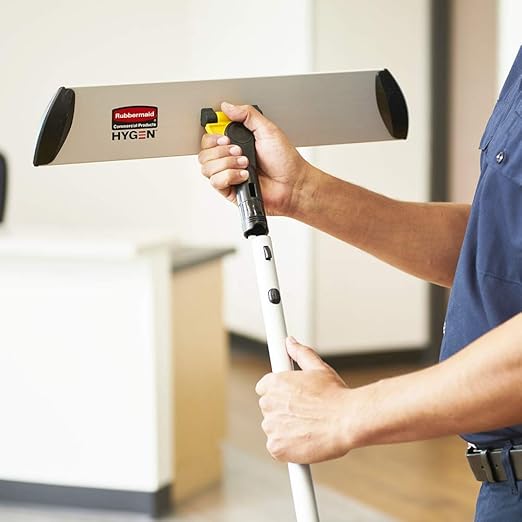 Rubbermaid Commercial Products HYGEN Quick-Connect Adjustable Extension Handle/Pole Lightweight Cleaning Tool for Floors/Walls/Ceilings/Windows for Janitorial/Residential/Commercial/Business Yellow