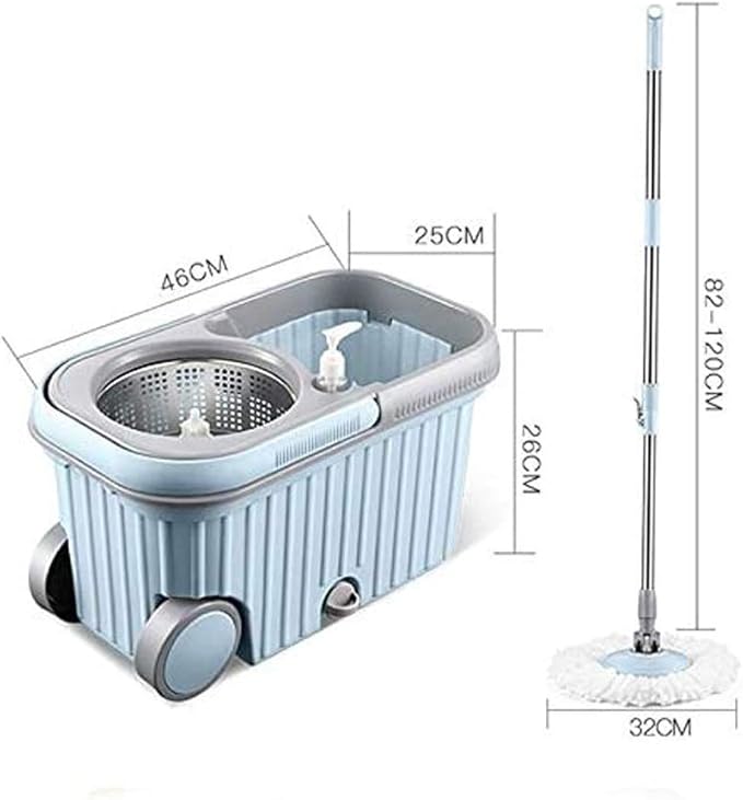 Drive Rotary Mop Household Lazy Stainless Steel Pole Automatic Hand Pressure Barrel