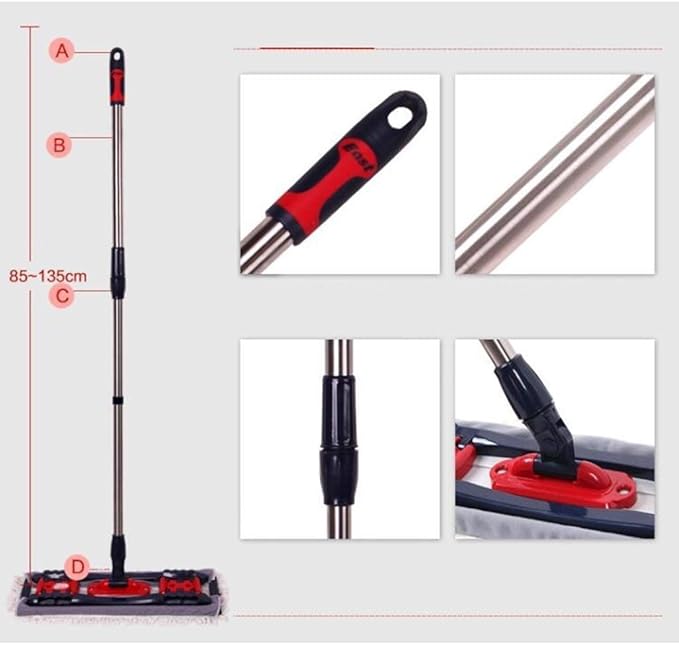 Mop - Microfiber Floor for Hardwood Cleaning Rotating Dust Wet with Aluminum Extended Handle Reusable Washable Pads Cloth