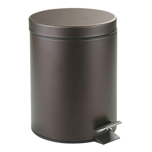 Rocky Mountain Goods Small Trash Can with Step Lid - 1.85 Gallon - Trash can for bathroom bedroom office - Heavy duty metal - Foot pedal opening - Removable inside pail with handle (Venetian Bronze)