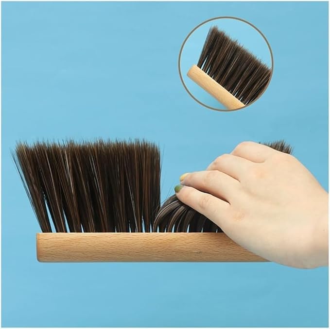 Whisk Broom Hand HeldHand BrushCleaning Brush Dusting Brush Long Wood Handle Bed Brush Hotel Family Clothes Dust Hair Sofa Bed Sheets Bedspread Carpet Cleaning dust Catcher