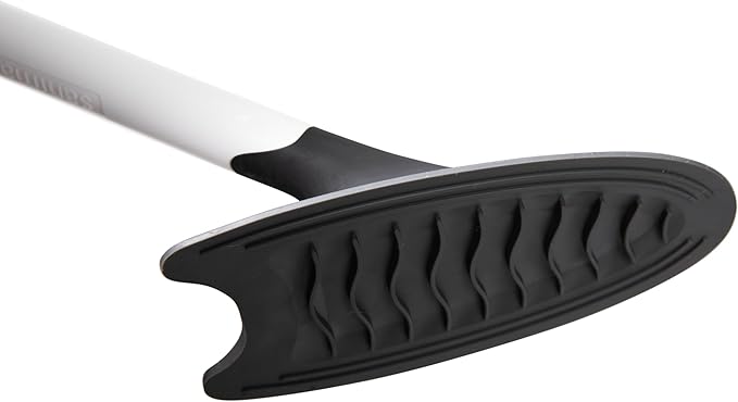 Broombi Sani-Flex Toilet Brush Squeegee and drip-Less Holder Set with a Patented Silicone Bristle-Free Head - no Mess no clinging gunk or Poo Super Clean Solution (White)