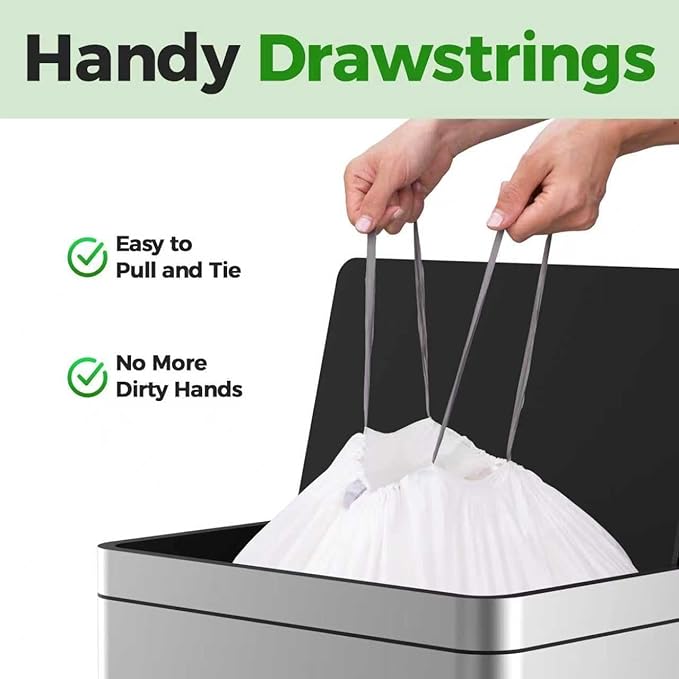 18 Gallon 200 Count Compactor Kitchen Trash Bags Heavy Duty 1.2 Mil THICK Reinforced Drawstring Perfect Fit for 18 Gallon Compatible with Kitchenaid Whirpool GE 15 Inch Compactors GRAND SAVE!