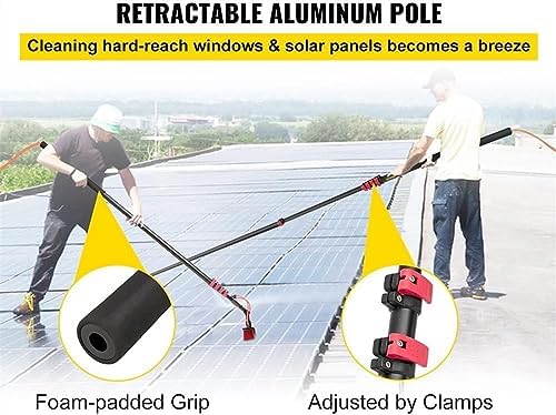 Glass Cleaning Brush Home Water Fed Telescopic Pole Kit Solar Panel Brush Rotating for Photovoltaic PanelProfessional Window Cleaning Pole Kit 10.8m Water Fed Telescopic Brush for Efficient