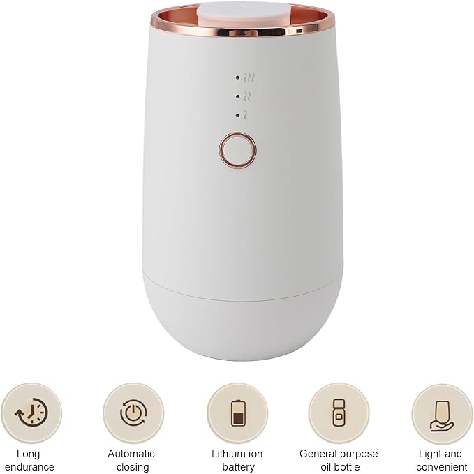 Smart Car Air Fresheners Desktop Aromatherapy Diffuser Mini Scent Air Machine for Home Room Cars Office (White)