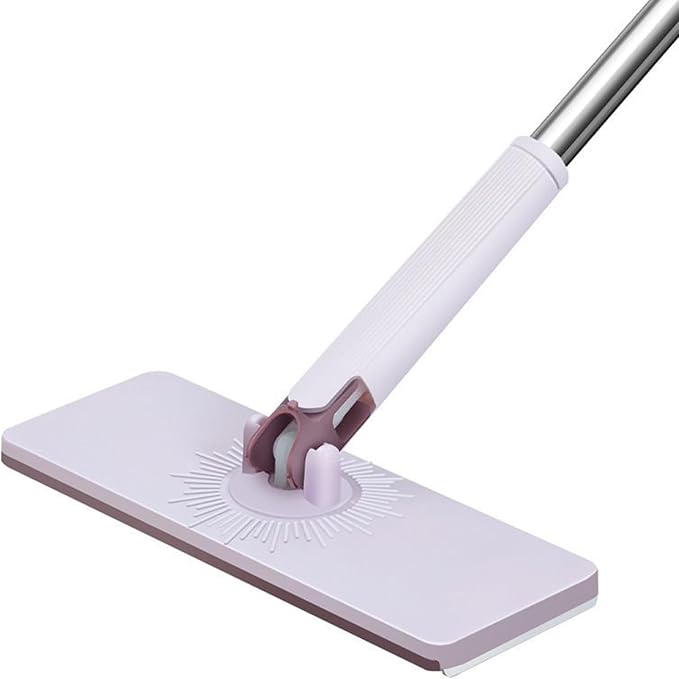 Flat MopLong Handle Automatic Clamp Cleaning SuppliesFlat Head Hardwood Floor Mop | for Home Kitchen Bathroom Bedroom Living Room Hardwood Laminate Tile Glass Window
