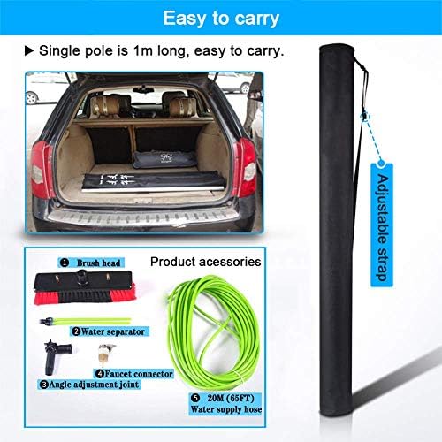 Glass Cleaning Brush Home Water Fed Telescopic Pole Kit Solar Panel Brush Rotating for Photovoltaic PanelWindow Cleaning Pole Cleaning Photovoltaic and Solar Panels Cars Caravan Truck