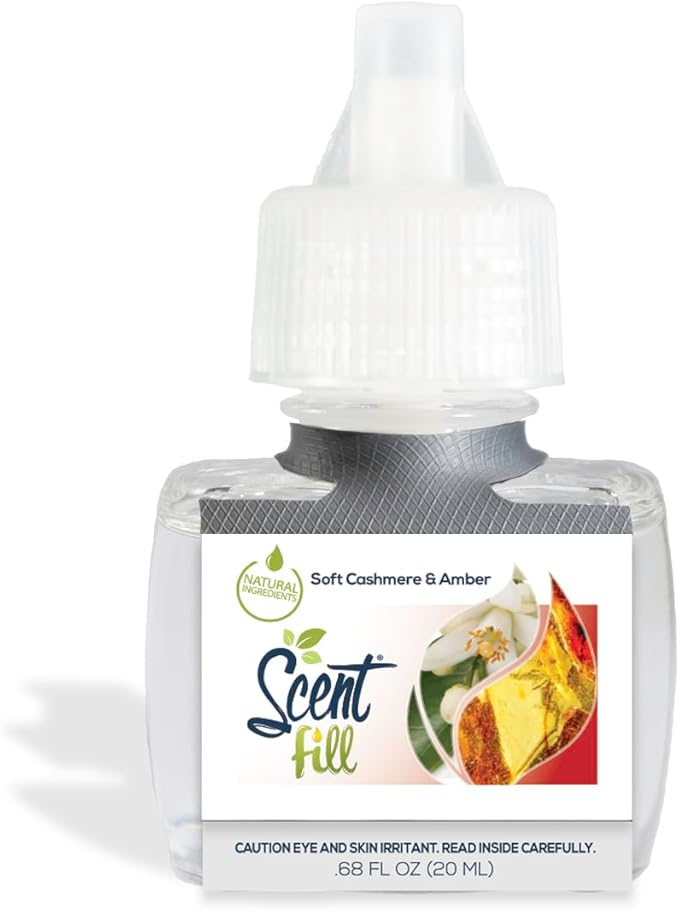 Scent Fill Soft Cashmere &amp Amber Plug in Air Freshener 4 Scented Oil Refills