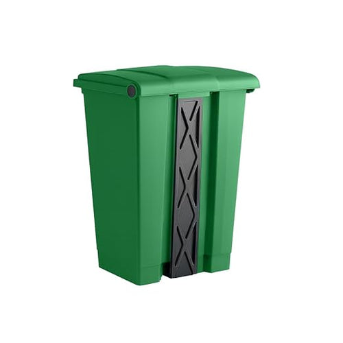 18 Gallon Large Step-On Trash Can with Lid Green Plastic Garbage Bin Commercial Rectangular Wastebasket for Kitchen Restaurant Garage Office Durable &amp Easy to Clean