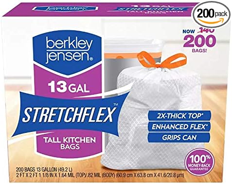 Berkley Jensen 13 Gallon Drawstring Trash Bags 200 ct.