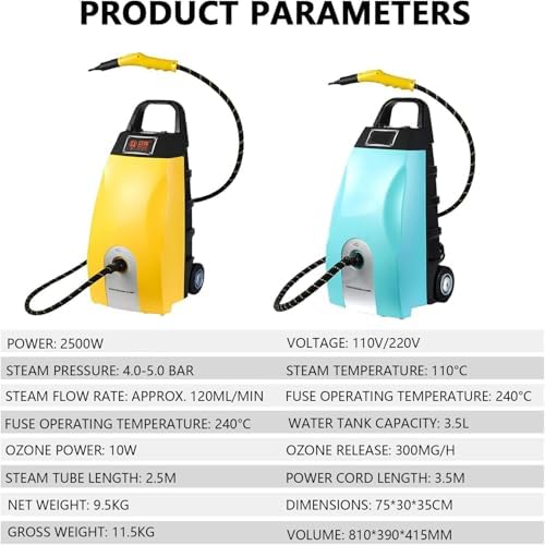Handheld Steam Cleaner 3.5l 6-in-1 Multipurpose Portable Steamer 2500w High Pressure Steam Washer Jet Washer 40 - sec Heat - Up for Home Furnishings Range Hoods