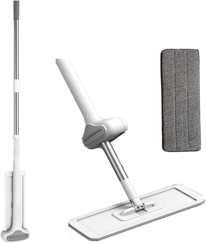 Steam Mop 360 Rotating Hand-Washing Lazy Mop Magic Flat Squeeze Mop for House Floor Cleaning Cleaner Household Cleaning Supplies for Floor Carpet Window (Color : 32cm Within 4 Pads) (32cm