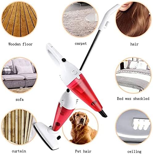 Corded Vacuum Cleaner Stick Vacuum Powerful Suction Quiet Lightweight Removable Handheld Very Suitable for Hard Floors and Carpet Hardwood Floor Pet Hair (Color : Red)