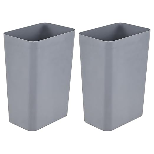 2-Pack Small Trash Can Plastic Bathroom Wastebasket 3 Gallon Slim Garbage Container Bin for Home Kitchen Bathroom Bedroom Office (Gray)