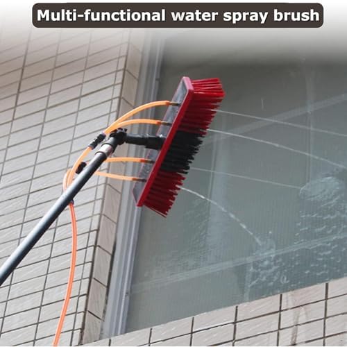 Glass Cleaning Brush Home Water Fed Telescopic Pole Kit Solar Panel Brush Rotating for Photovoltaic PanelTelescopic Window Cleaning Pole with Solar Panel Brush 23.6ft Extension Pole for Pho