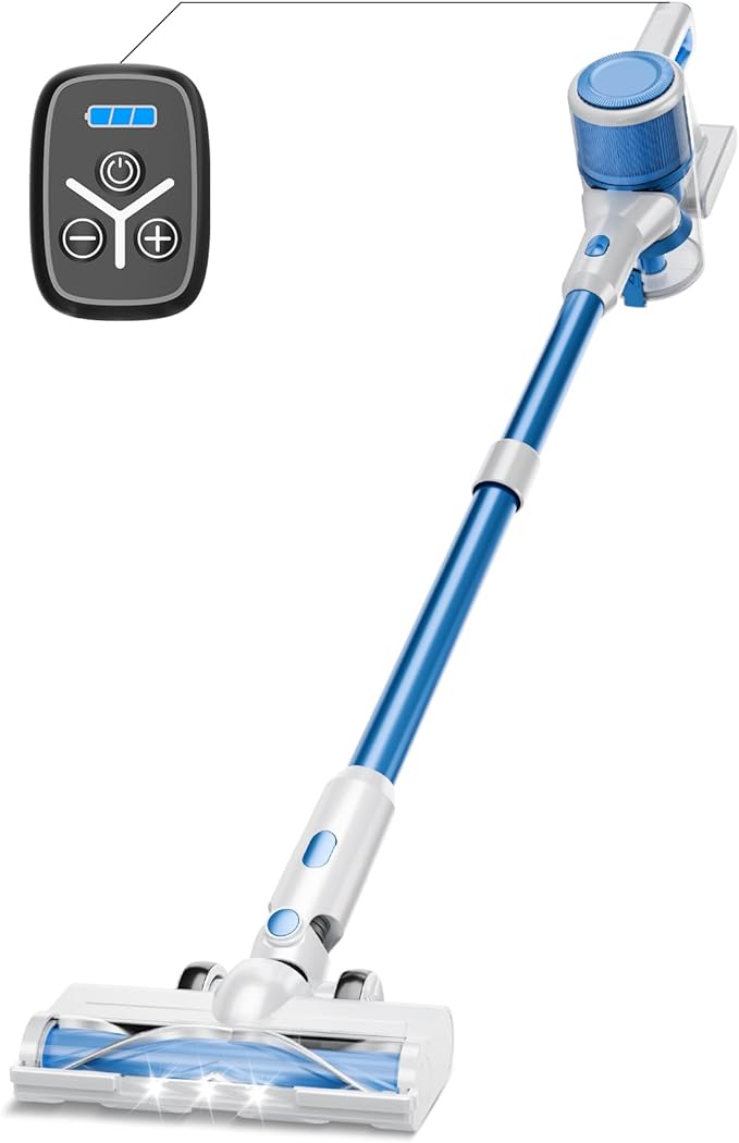 KIKETECH Cordless Vacuum Cleaner Stick Vacuum Cleaners for Home Handheld Vacuum Cleaners for Home for Pet Hair/Carpet/Floor (Blue)